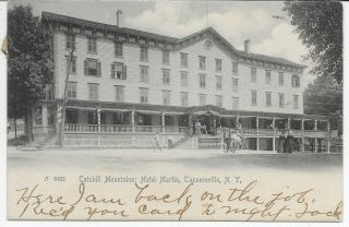 Catskill Mountains,  Hotel Martin,  Tannersville Ny Vintage Postcard In 1907