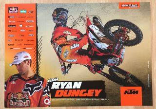 Ryan Dungey Signed Autographed Poster Ama Supercross Red Bull Ktm 4x Sx Champion