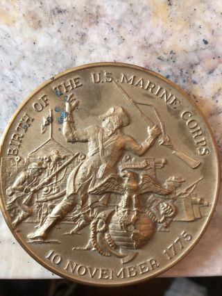 Large 3 " Vintage Usmc Us Marine Corps Bicentennial 1775 - 1975 Bronze Medal
