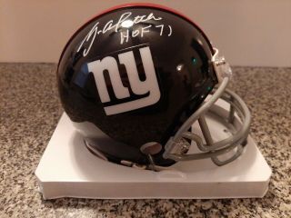 Y.  A.  Tittle Autographed/signed York Giants Hof 1971 Mini Helmet Jsa Cert