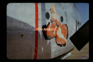 Orig.  C.  1953 Slide,  Korean War Nose Art On Usaf C - 119 Flying Boxcar Suwon,  Korea