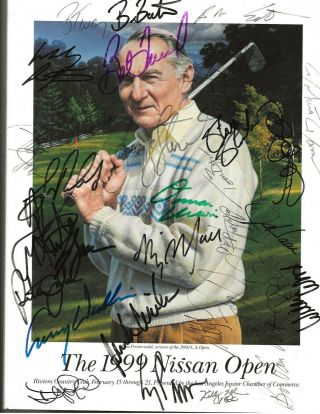 Nissan Open 1999 Signed Pga Golf Golfer Program Phil Mickelson Payne Stewart