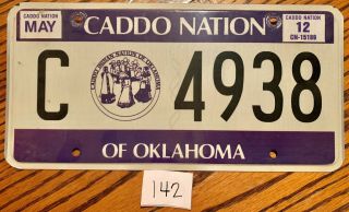 (142) Oklahoma Tribal Indian License Plate Tag - Caddo Nation