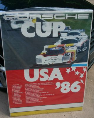 Porsche Factory Poster 1986 Porsche Cup Usa 962 Price Cobb Dyson Racing 30 X 40