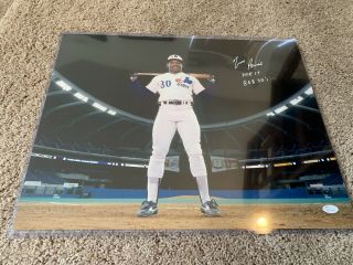 Tim Raines Autographed Montreal Expos 16x20 On Field W/ Inscriptions Photo - Jsa