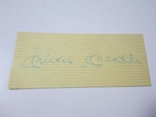 Mickey Mantle Signed Autographed Yankees Cut