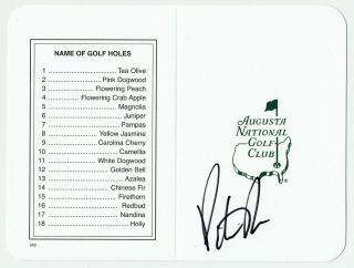 Patrick Reed Signed Autographed Masters Scorecard,  Augusta National,  Pga