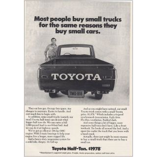 1971 Toyota Half Ton: Most People Buy Small Trucks Vintage Print Ad