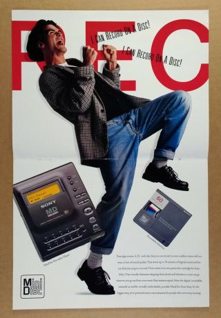 1993 Sony Mz - 1 Walkman Md Minidisc Player Recorder Vintage Print Ad