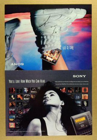 1993 Sony MZ - 1 Walkman MD MiniDisc Player Recorder vintage print Ad 2