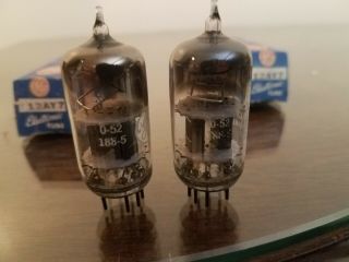 1960 NOS NIB Matched Pair GE 12AY7 6072 Audio Tube Black plate D Getter TV7 Test 2