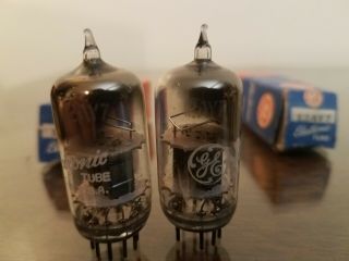 1960 NOS NIB Matched Pair GE 12AY7 6072 Audio Tube Black plate D Getter TV7 Test 3