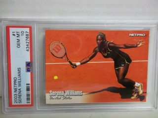2003 Netpro Serena Williams Rc Psa Gem 10 Tennis Card 1 Atp Pop 52