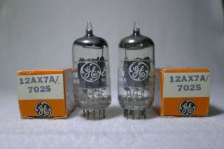 Nos/nib Tightly Matched Pair Ge 7025 12ax7a/ecc83 Copper Post Same Date Code