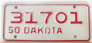 Vintage Motorcycle License Plate South Dakota 31701