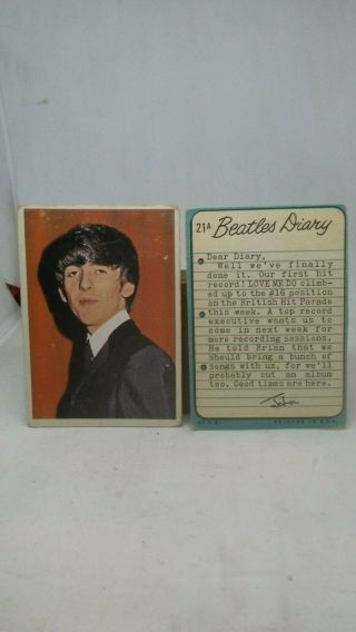 Vintage Beatles Diary Collector Cards 1964 Topps John Lennon 21a (b1) Box