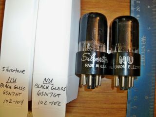 2 Strong Matched National Union Black Glass 6sn7gt Tubes - Nu & Silvertone