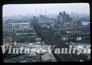 Orig Slide Nyc Subway Irt Nycta Flushing Line Scene Lirr Kodachrome 1975 Queens