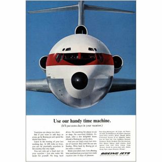 1965 Boeing: Handy Time Machine Vintage Print Ad