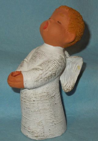Vintage Jullar Choir Singing Angel Candle Holder Terra Cotta Clay Figurine Spain