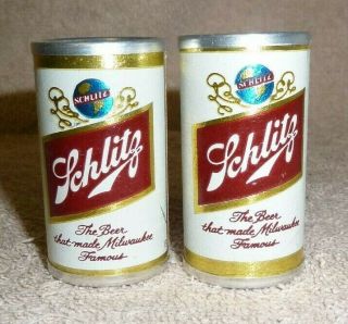Vintage Schlitz Salt And Pepper Shakers Cans