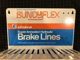 Vintage Everco Bundyflex Brake Line Center Display Metal Sign Rack 14 Slot