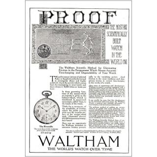 1920 Waltham Watch: Proof The Most Scientifically Built Watch Vintage Print Ad