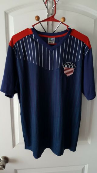 Jersey Soccer Panna Usa United States Short Sleeve Usa Logo Futbol Blue Mens Med