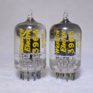Matched Pair Western Electric 396a/2c51 Square Getter Black Plate Same Date 1964