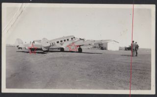 Old Photo Vh Uxi Macrobertson Miller Lockheed At Alice Springs Australia C1938