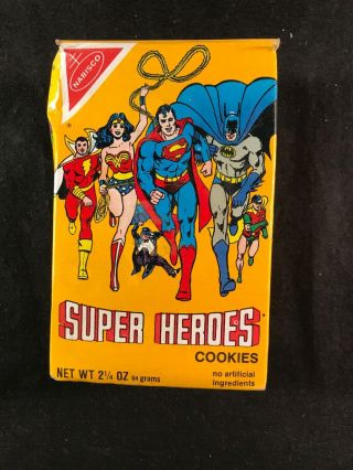Vintage 1982 Nabisco Heroes Cookies Box Batman Superman Wonder Woman,
