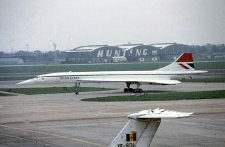 35mm Aircraft Slide G - Boab British Airways Concorde Heathrow 1976