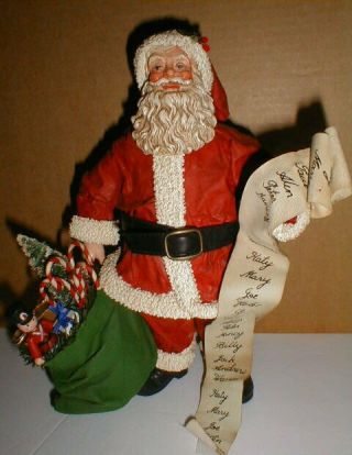 Vintage 1991 Clothtique Possible Dream Santa Checking His List Good Girls & Boys