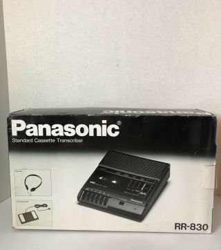 Vintage Panasonic Standard Cassette Transcriber Rr - 830 Foot Pedal Rp - 2692