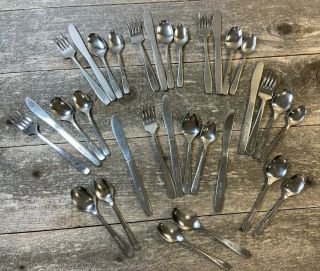 32 Pc Aer Lingus Irish Airlines Silverware Flatware Knife Fork Spoons Stainless