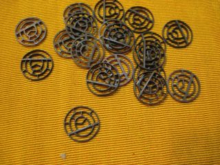 Vtg Open Pierced Circle Geos Brass Jewelry Findings Stampings.  5 "