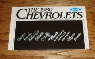 1980 Chevrolet Full Line Sales Brochure 80 Chevy Corvette Camaro