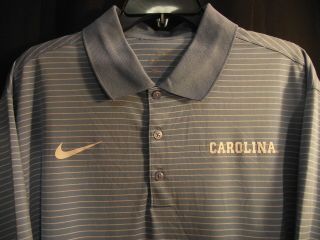 Nike XL Golf Dri - Fit Polo Shirt North Carolina Men ' s Light Blue Stripe - Great 2