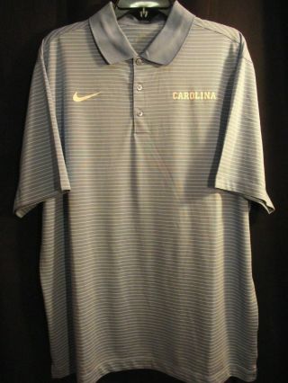 Nike XL Golf Dri - Fit Polo Shirt North Carolina Men ' s Light Blue Stripe - Great 3