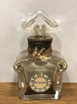 5” Antique Guerlain Mitsouko Baccarat Crystal Bottle Perfume Empty Vintag