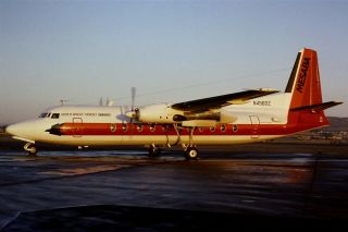 35mm Colour Slide Of Northwest Orient/mesaba Fokker F - 27 - 500 N4560z