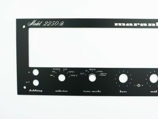 Marantz 2250 B 2250B Receiver Front Panel Faceplate (Face Plate) Black 2