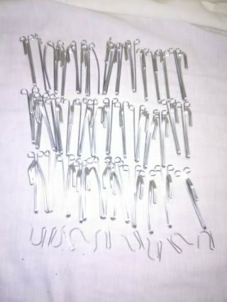 Vintage Drapery Curtain Hooks 48 Total 3 Inches Steel