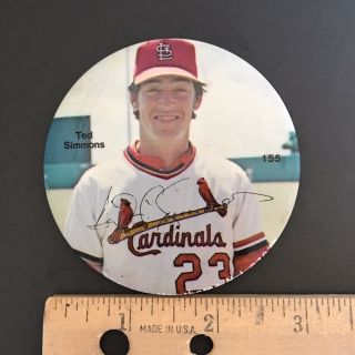 Ted Simmons,  St.  Louis Cardinals (1978) 3 " Vintage Baseball Pin - Back Button