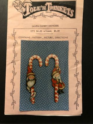 Vintage 1992 Holiday Pattern Packet: Santa Candy Hangers By Tole 