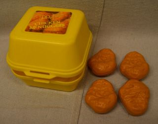 Vintage 1988 Fisher Price Mcdonalds Fun With Food 4 Piece Chicken Nuggets Toy