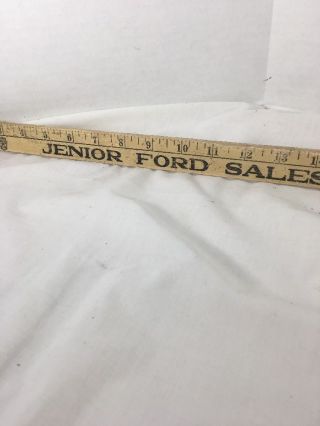 Jenior Ford Randolph Ohio Vintage Advertising Yardstick Wooden Ruler Automotive