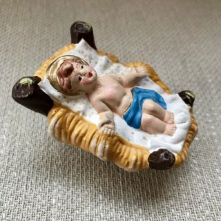 Vtg Baby Jesus Paper Mache Nativity Figurine Replacement Japan Manger