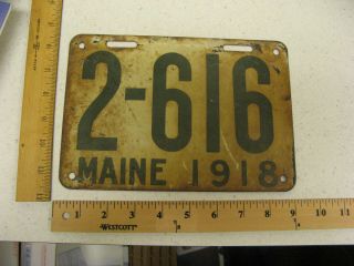 1918 18 Maine Me License Plate 2616