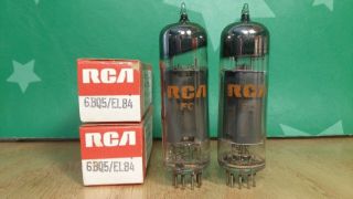 Matched Rca 6bq5 El84 Nos Nib Gray Glass 1975 Vacuum Tubes